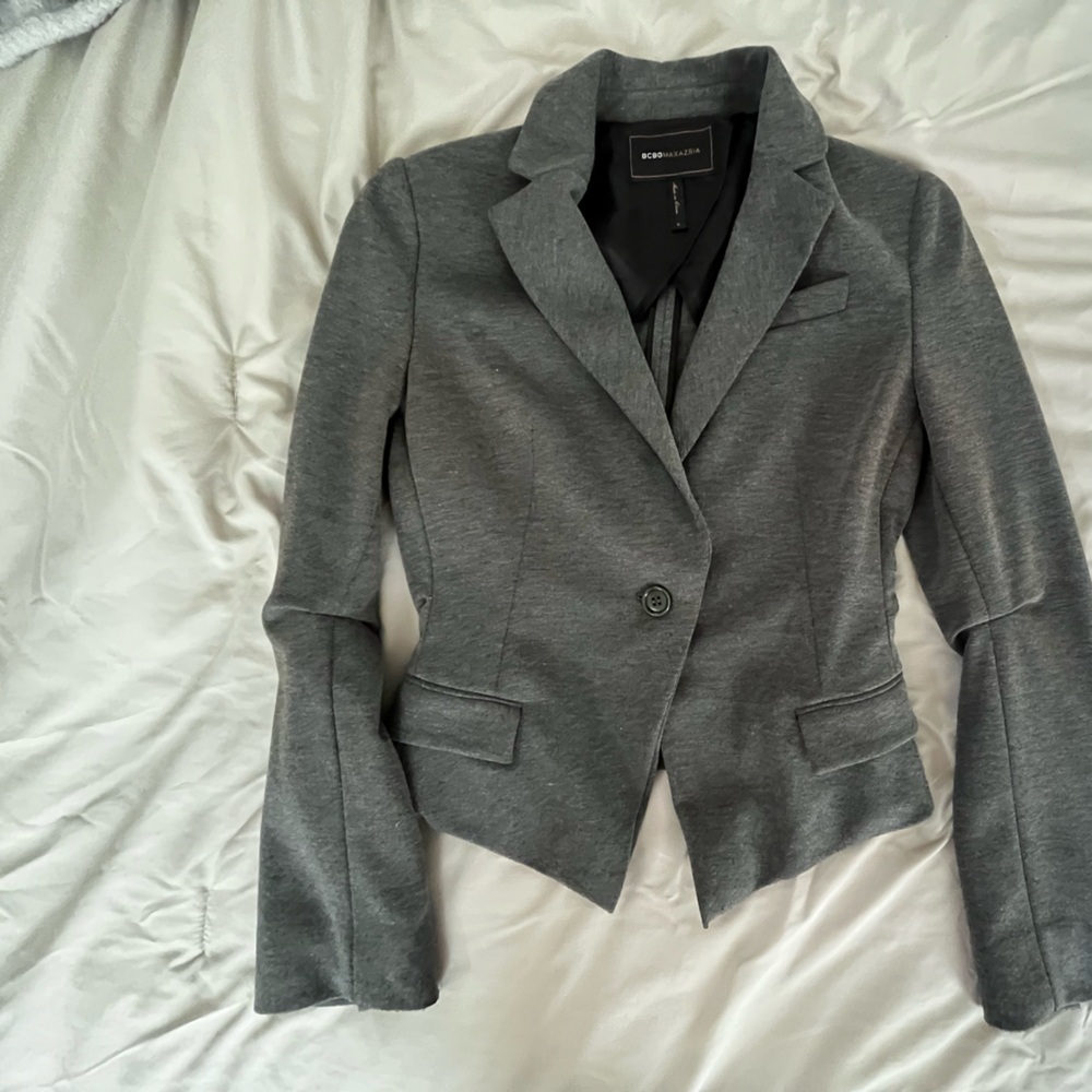 Vintage BCBG Dark Gray Blazer Classic Tailored Look​